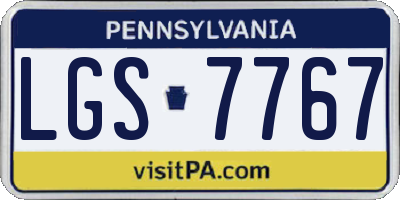 PA license plate LGS7767