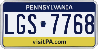 PA license plate LGS7768