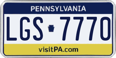 PA license plate LGS7770