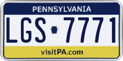 PA license plate LGS7771