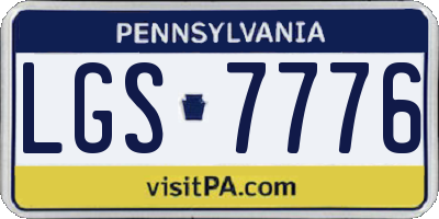 PA license plate LGS7776