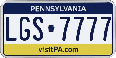 PA license plate LGS7777