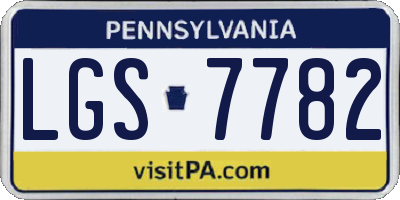PA license plate LGS7782