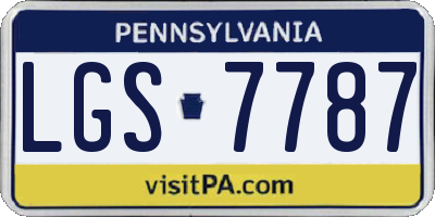 PA license plate LGS7787