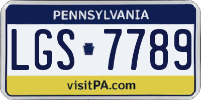 PA license plate LGS7789