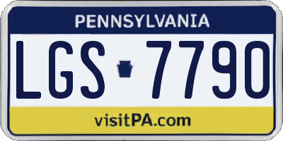 PA license plate LGS7790