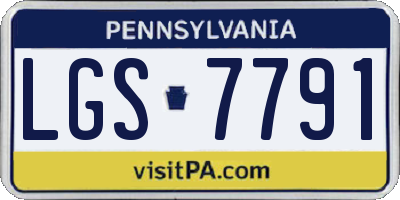 PA license plate LGS7791