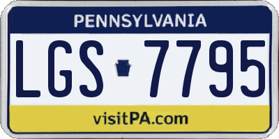 PA license plate LGS7795