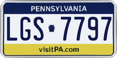 PA license plate LGS7797