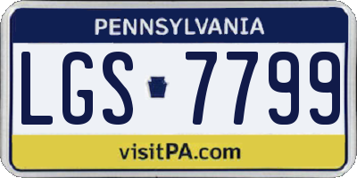 PA license plate LGS7799