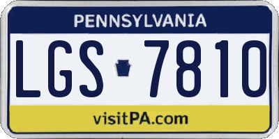 PA license plate LGS7810