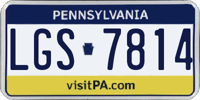 PA license plate LGS7814