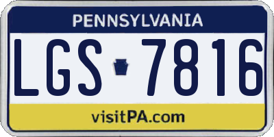 PA license plate LGS7816