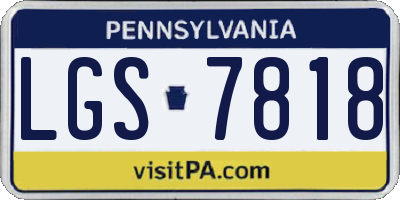 PA license plate LGS7818