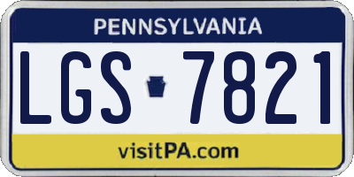 PA license plate LGS7821