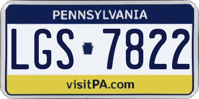 PA license plate LGS7822