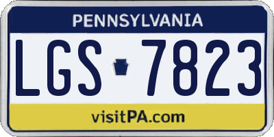 PA license plate LGS7823