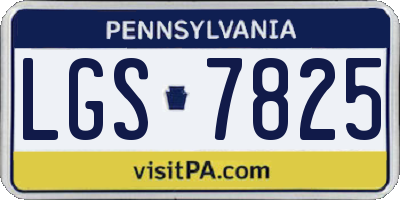 PA license plate LGS7825
