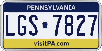 PA license plate LGS7827