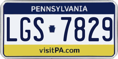PA license plate LGS7829