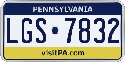 PA license plate LGS7832