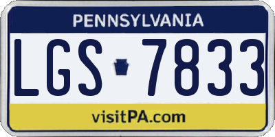 PA license plate LGS7833
