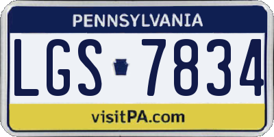 PA license plate LGS7834