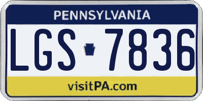 PA license plate LGS7836