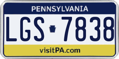 PA license plate LGS7838