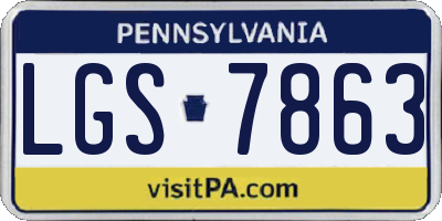 PA license plate LGS7863