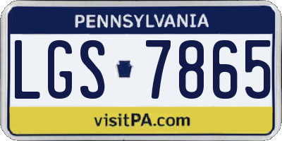 PA license plate LGS7865