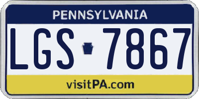 PA license plate LGS7867