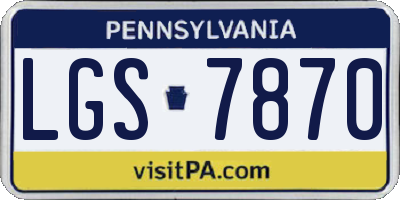 PA license plate LGS7870