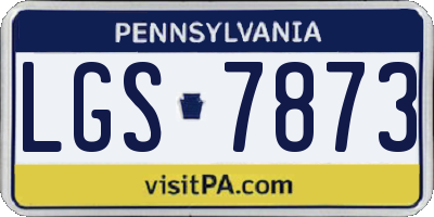 PA license plate LGS7873