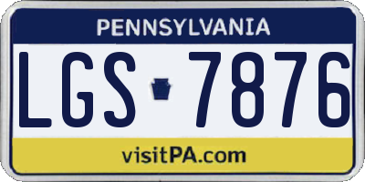 PA license plate LGS7876
