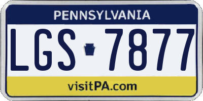 PA license plate LGS7877