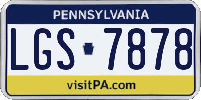 PA license plate LGS7878