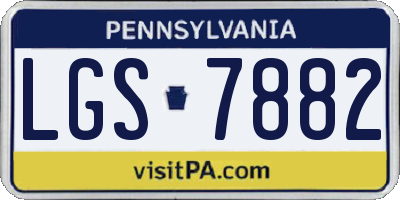 PA license plate LGS7882