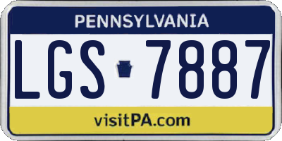 PA license plate LGS7887