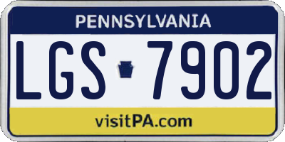 PA license plate LGS7902