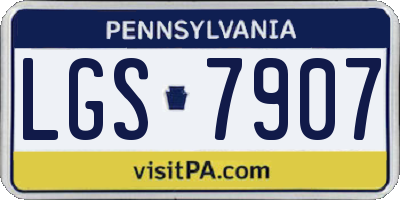 PA license plate LGS7907