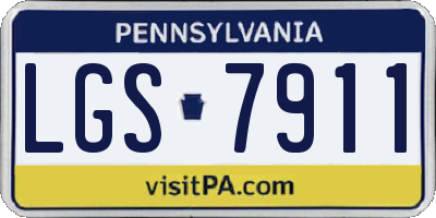PA license plate LGS7911