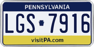 PA license plate LGS7916