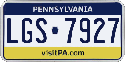 PA license plate LGS7927