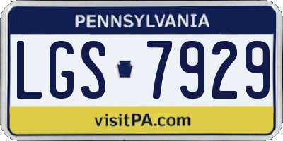 PA license plate LGS7929