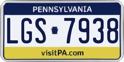 PA license plate LGS7938