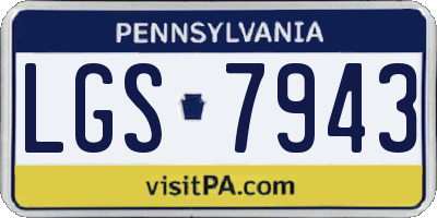 PA license plate LGS7943