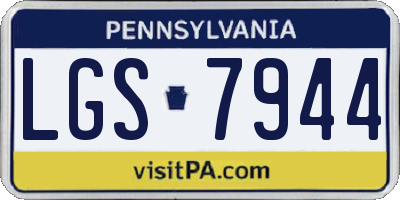 PA license plate LGS7944