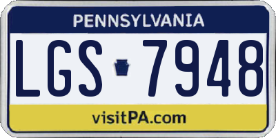 PA license plate LGS7948