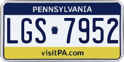 PA license plate LGS7952